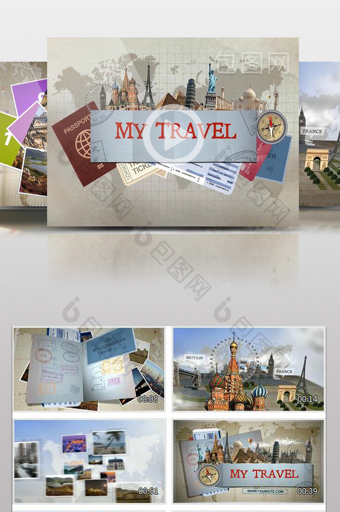 世界旅游宣传栏目包装AE模板