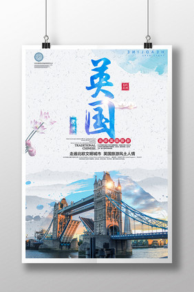 英国旅游海报模板下载