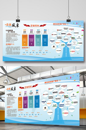 大气立体企业文化墙员工风采背景墙
