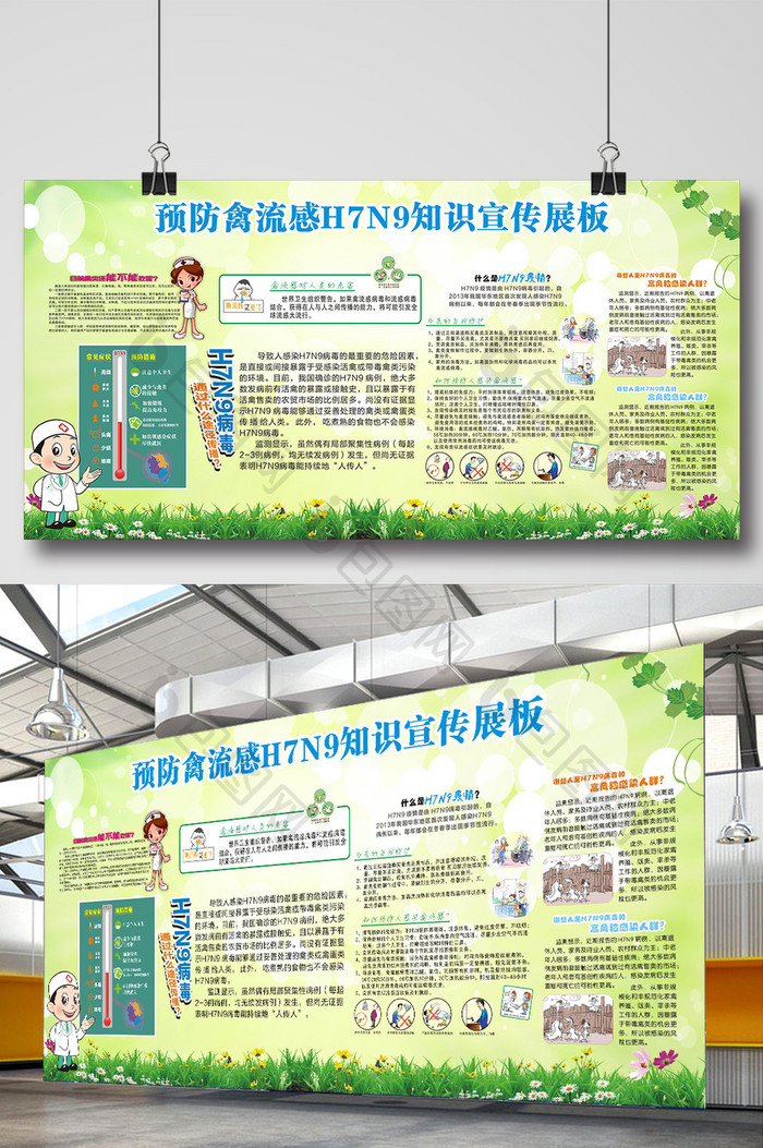 预防禽流感H7N9展板设计