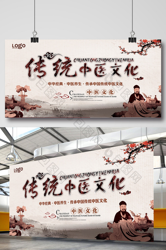 中国风传统中医文化海报展板