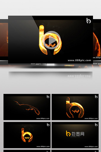 漩涡火焰标志演绎特效AE模板图片
