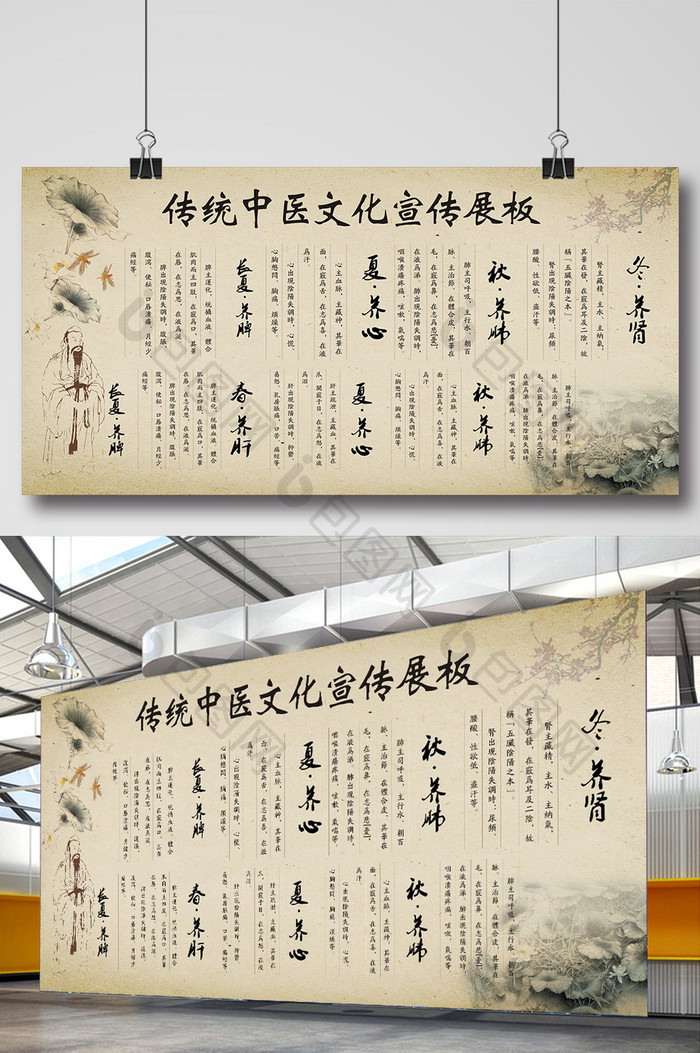 传统中医文化宣传展板设计展板