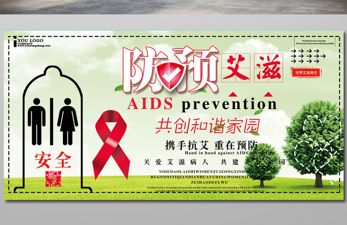 预防艾滋宣传展板