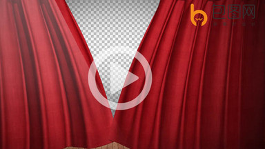 红色幕布帘幕拉开动画