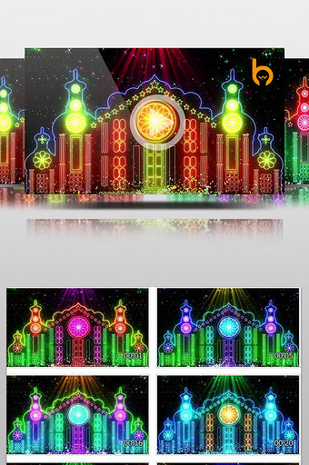 唯美梦幻城堡舞台背景图片
