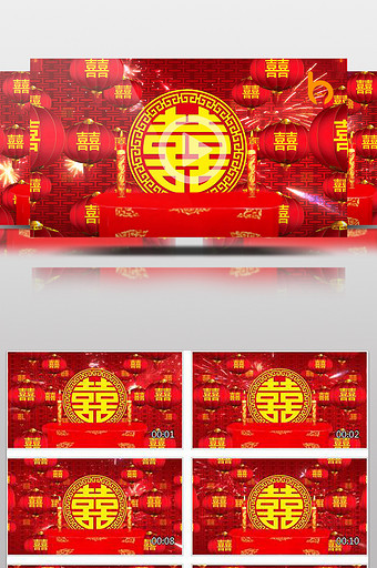 中式婚礼拜堂成亲LED背景视频图片