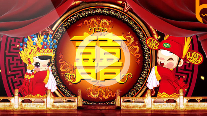 中式婚礼LED舞台背景视频