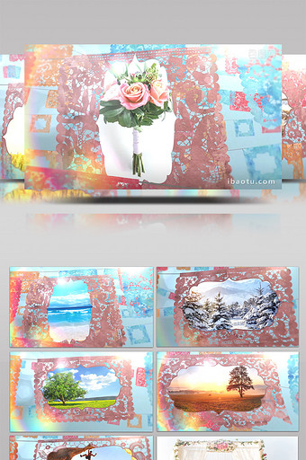 中国剪纸风格横幅介绍 婚礼相册图片