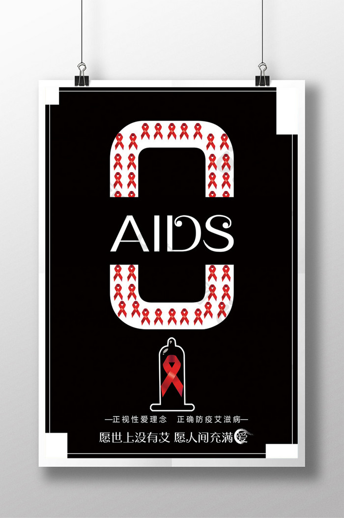 艾滋病宣传预防海报