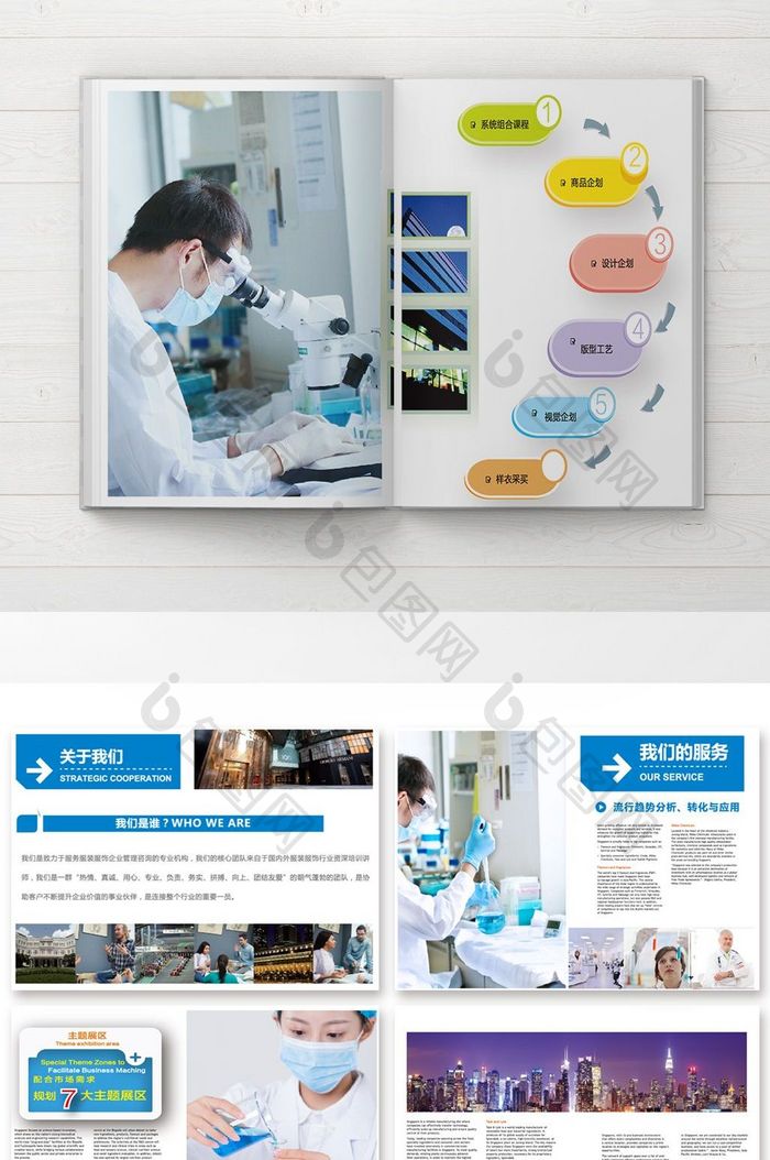 蓝色大气整套生物科技画册