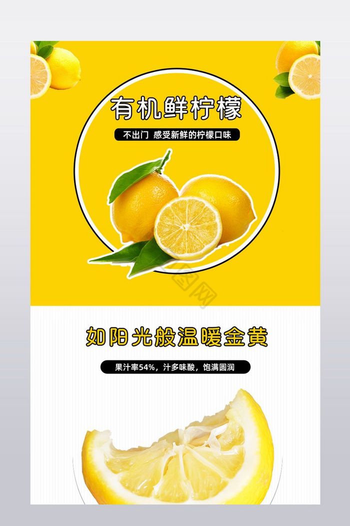 水果柠檬橘子宝贝详情页PSD模板图片