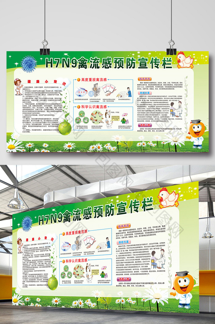 H7N9禽流感预防防控宣传栏知识展板2