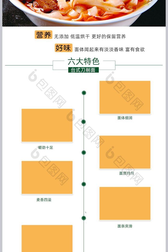 淘宝天猫刀削面详情页描述图PSD设计模板