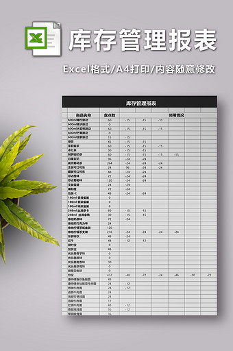 库存管理报表excel模板图片