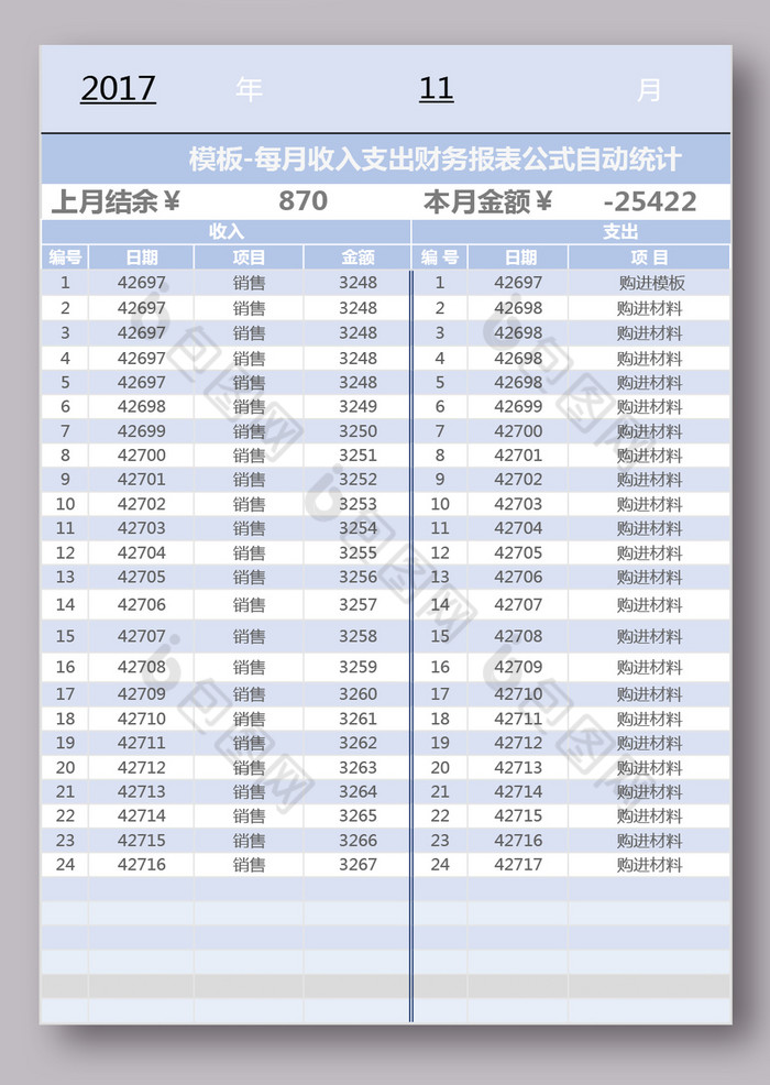 财务报表素材