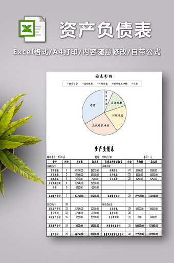 公司企业资产负债表图片