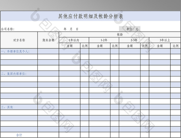 其他应付款明细及账龄分析