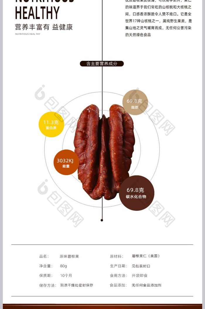 淘宝天猫坚果碧根果详情页细节描述模板