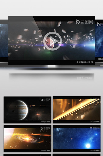 浩瀚宇宙空间特效三维行星标题动画AE模板图片