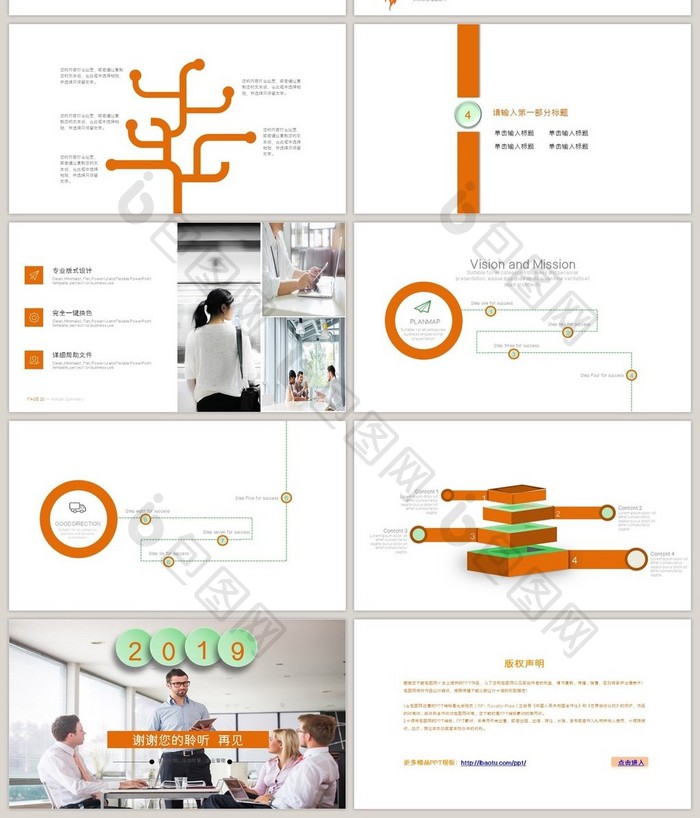 橙色人力资源总结计划PPT模板