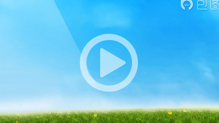 蓝天白云绿草地动态循环背景高清视频素材