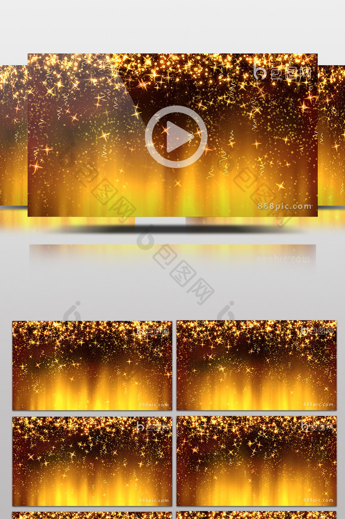 金色粒子星光下落开场LED高清动态视频