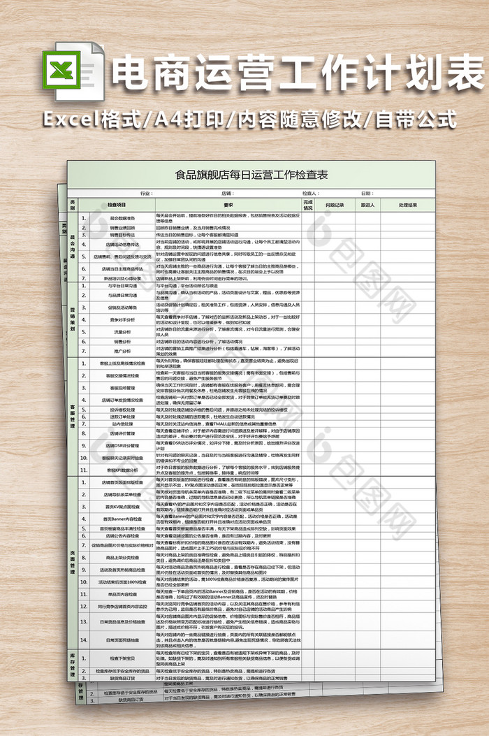 电商运营工作计划表图片图片