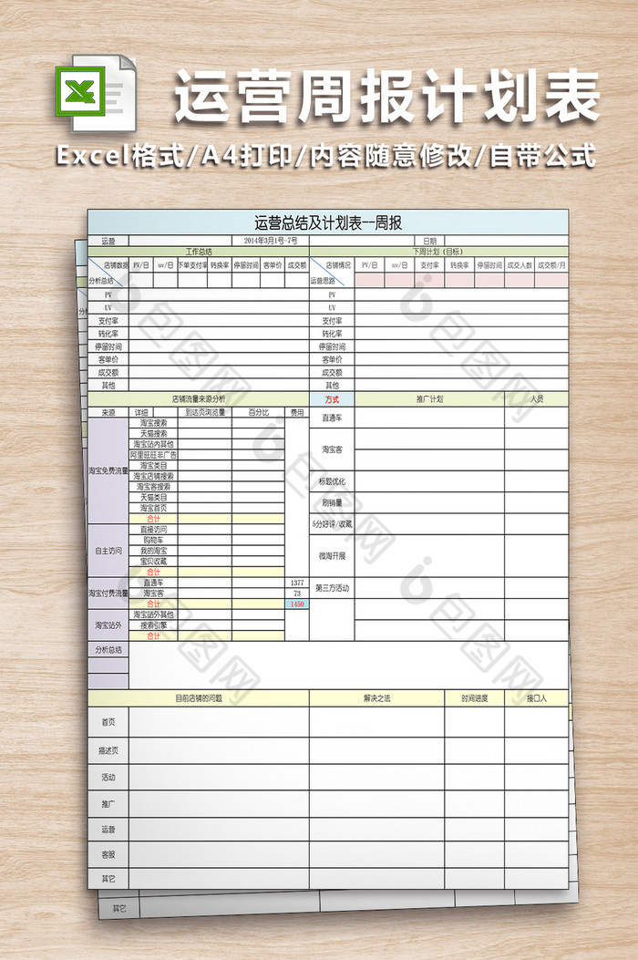 运营周报表计划表图片图片