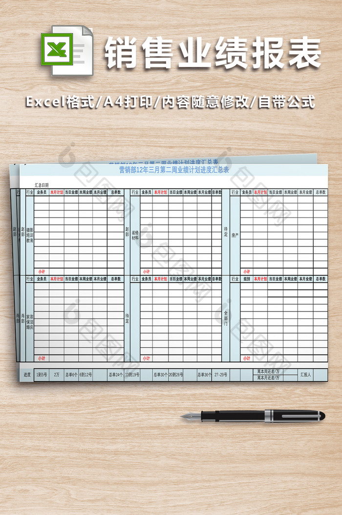 销售业绩报表范本图片图片