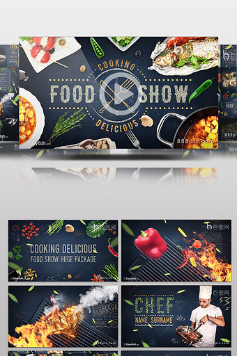 美食烹饪料理节目宣传整体栏目包装AE模板图片