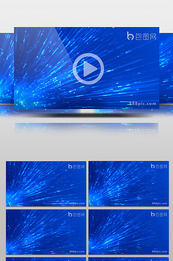 蓝色唯美边角光束装饰循环动态背景视频素材图片