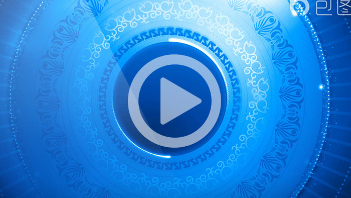民族风情的蓝色圆形图案背景循环视频素材