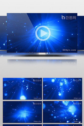 4款浪漫的蓝色粒子动态背景高清视频素材图片