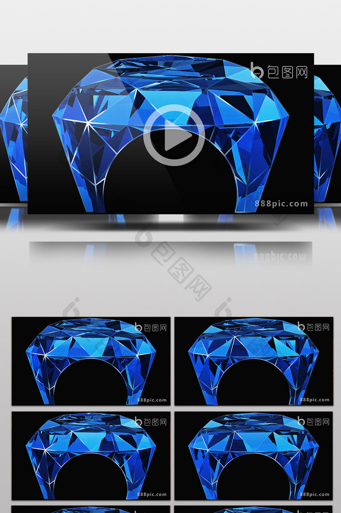 绚丽钻石水晶门无缝循环背景高清视频素材
