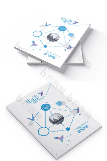 大气几何风格毕业季青春纪念册封面设计图片