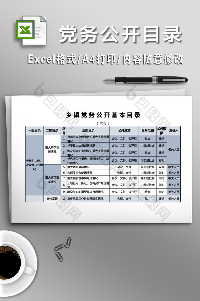 乡镇党务公开目录