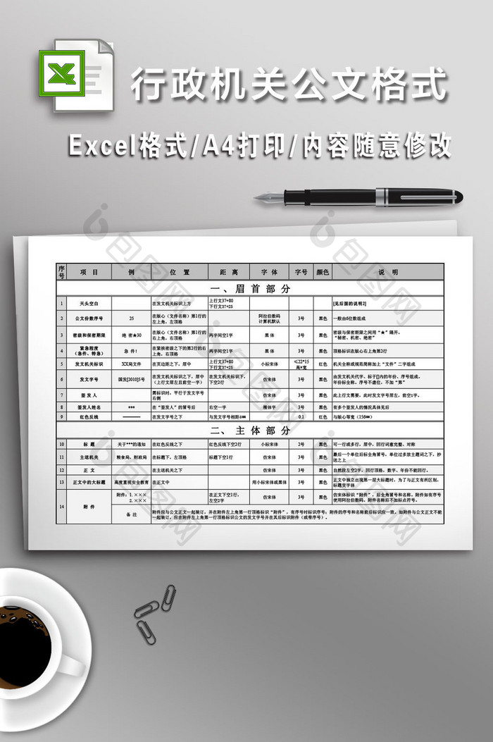 行政机关公文格式设置大全