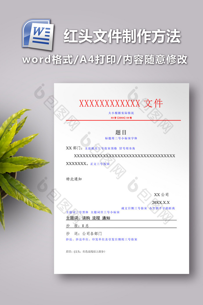 红头文件模板及制作方法与格式规范