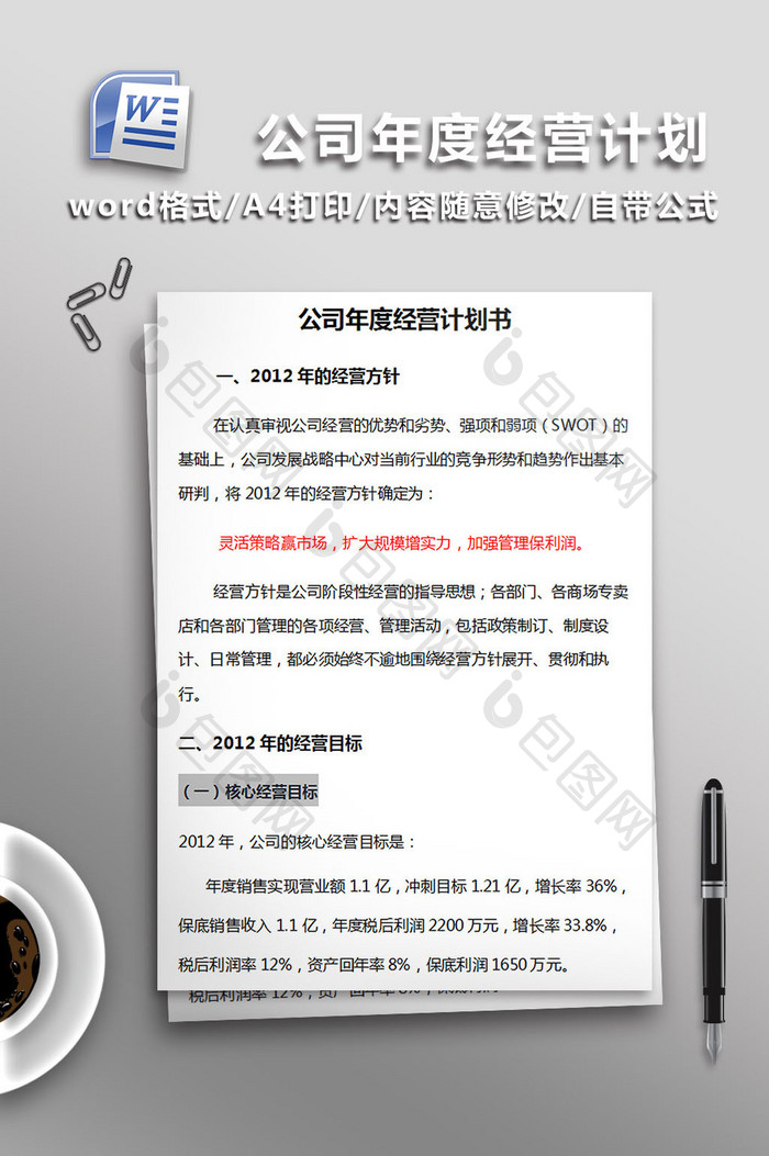 公司年度经营计划