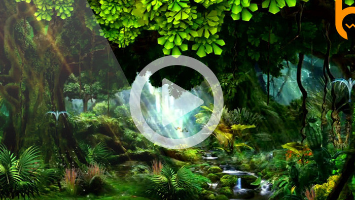 梦幻森林舞台绿色背景视频