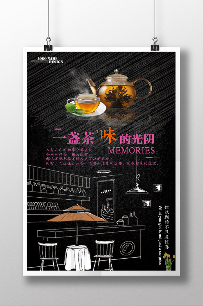 夏季凉茶饮料宣传海报