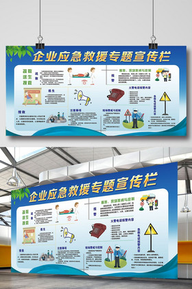 企业事故应急救援展板图片