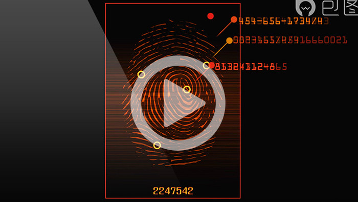 指纹扫描动画安全系统身份确认视频素材