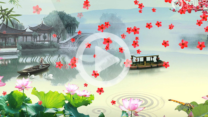 古典中国风水墨江南背景高清视频素材
