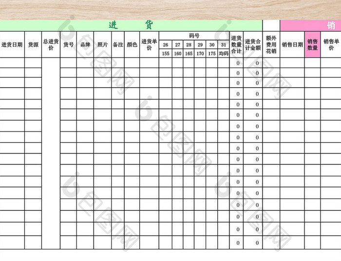 淘宝网店进销存EXCEL表格6联