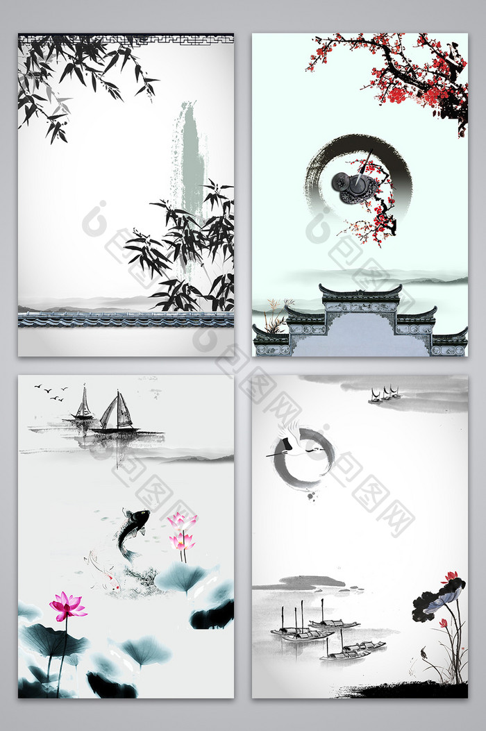 中国风水墨画 背景下载 包图网