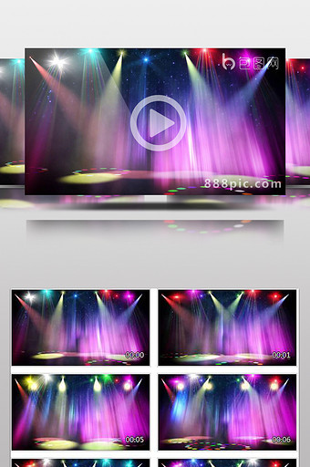 舞台灯光秀光芒聚光灯射灯视频素材图片