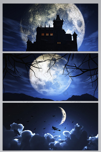梦幻夜空城堡背景图图片