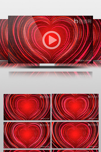 红色爱心婚礼婚庆循环背景高清视频素材图片